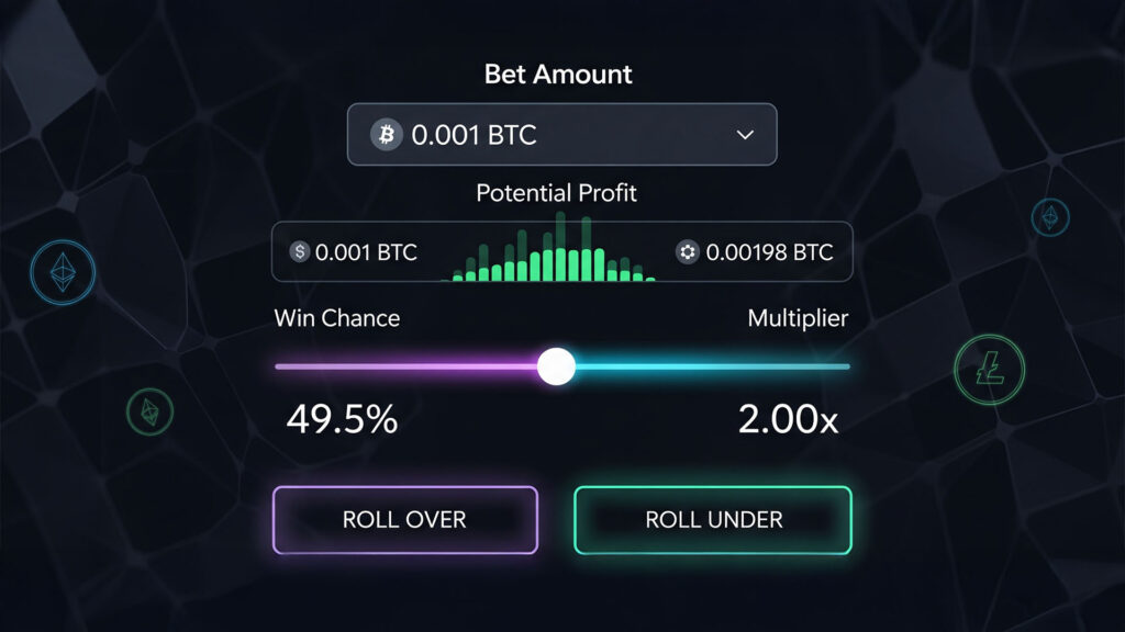 Dice Game Strategy: A Pro's Guide to Winning at Crypto Dice (2025) 2 A typical interface for the dice game strategy